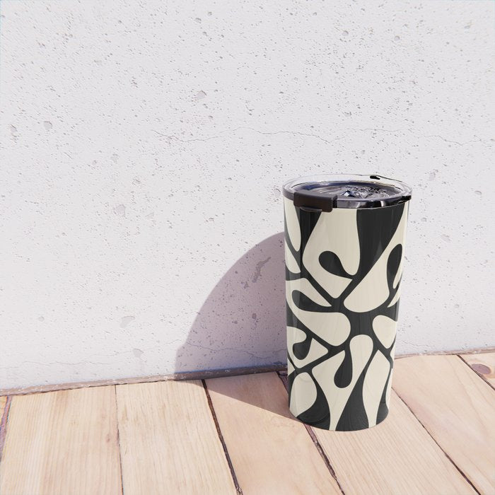 Matisse Inspired Abstract Cut Outs black Travel Mug Gallery Image 4