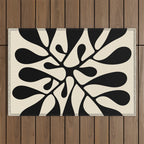 Matisse Inspired Abstract Cut Outs black Outdoor Rug Gallery Image 1