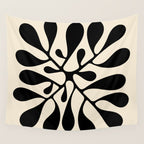 Matisse Inspired Abstract Cut Outs black Wall Tapestry Gallery Image 4