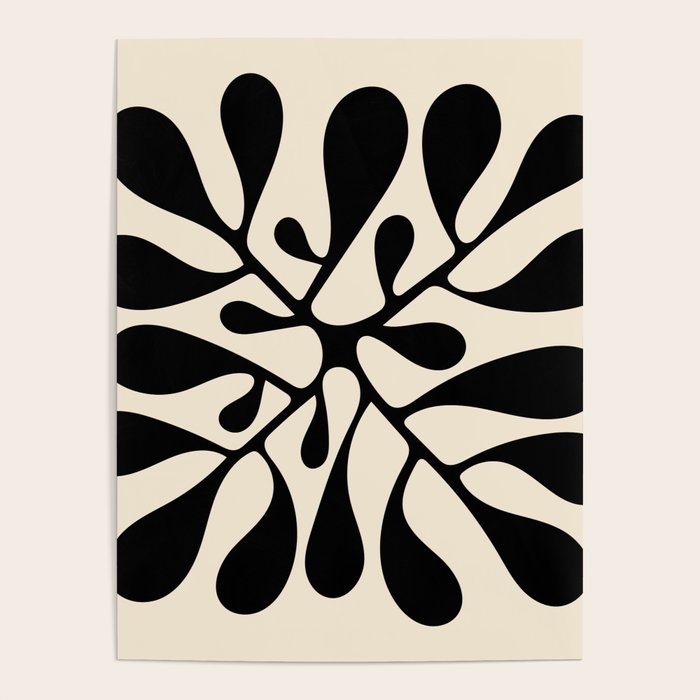 Matisse Inspired Abstract Cut Outs black Poster Gallery Image 4