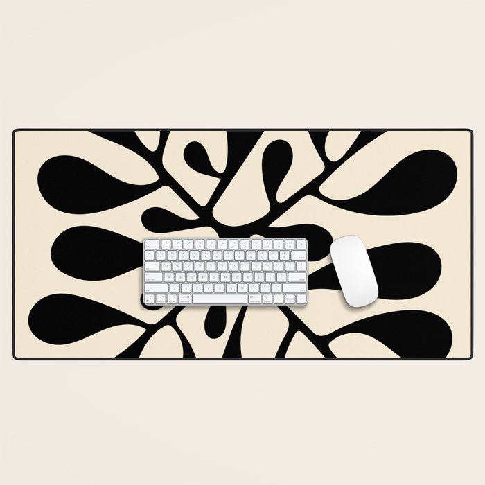 Matisse Inspired Abstract Cut Outs black Desk Mat Gallery Image 1
