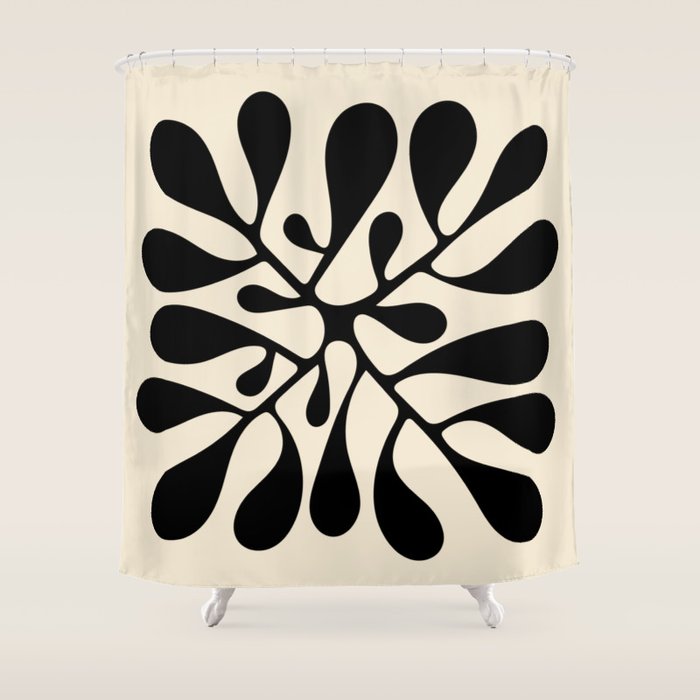 Matisse Inspired Abstract Cut Outs black Shower Curtain Gallery Image 1