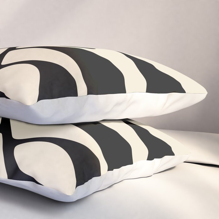 Matisse Inspired Abstract Cut Outs black Pillow Sham Gallery Image 3