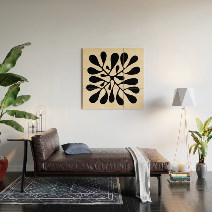 Matisse Inspired Abstract Cut Outs black Wood Wall Art Gallery Image 2