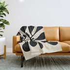 Matisse Inspired Abstract Cut Outs black Throw Blanket Gallery Image 1