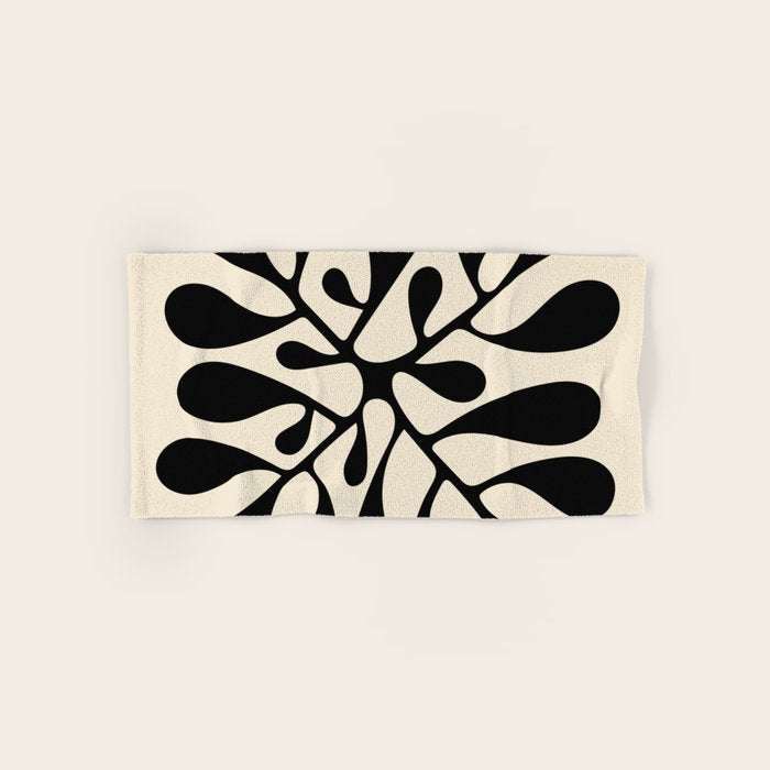 Matisse Inspired Abstract Cut Outs black Bath Towel Gallery Image 1