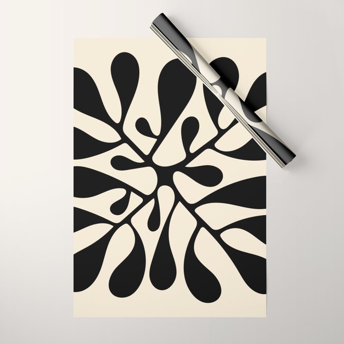 Matisse Inspired Abstract Cut Outs black Wrapping Paper Gallery Image 1
