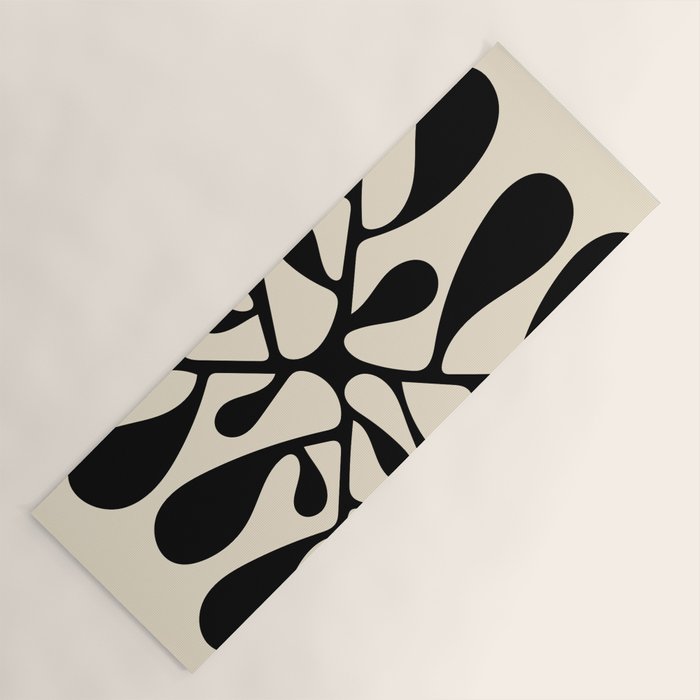 Matisse Inspired Abstract Cut Outs black Yoga Mat Gallery Image 1