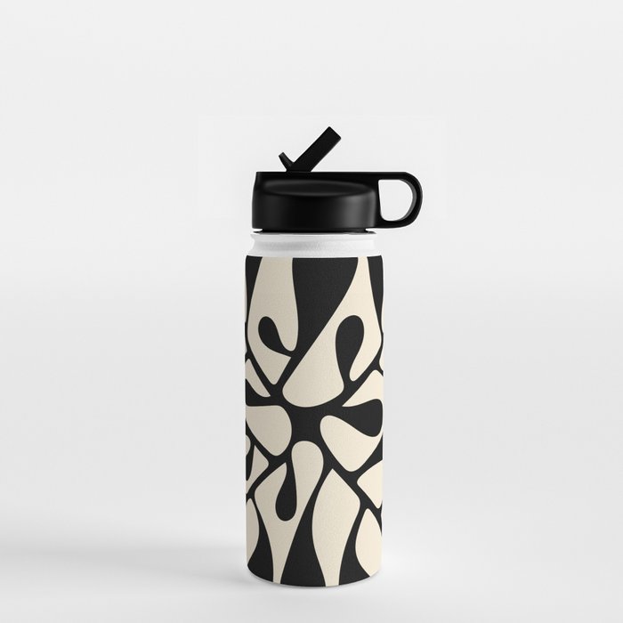 Matisse Inspired Abstract Cut Outs black Water Bottle Gallery Image 1