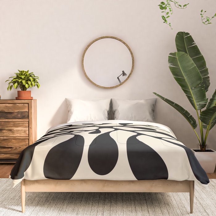 Matisse Inspired Abstract Cut Outs black Comforter Gallery Image 3