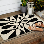 Matisse Inspired Abstract Cut Outs black Outdoor Rug Gallery Image 2