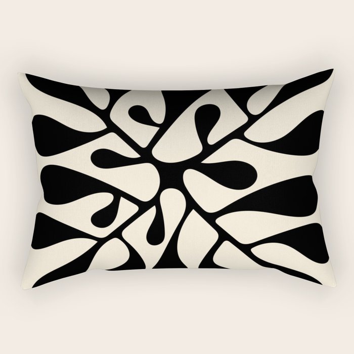 Matisse Inspired Abstract Cut Outs black Rectangular Pillow Gallery Image 2