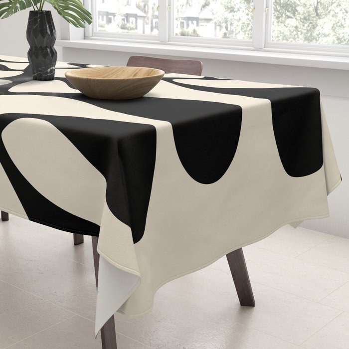 Matisse Inspired Abstract Cut Outs black Tablecloth Gallery Image 3