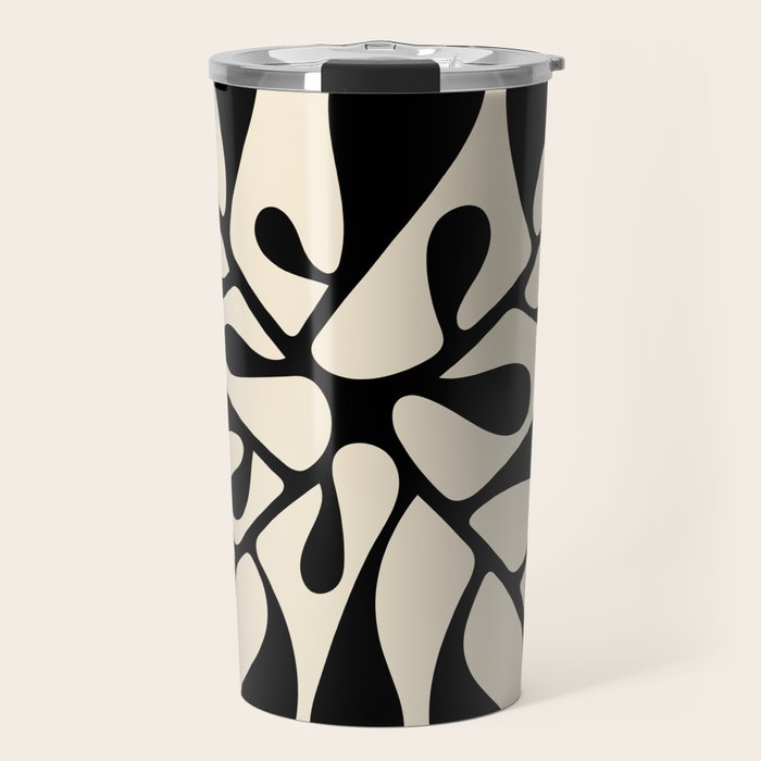 Matisse Inspired Abstract Cut Outs black Travel Mug Gallery Image 1