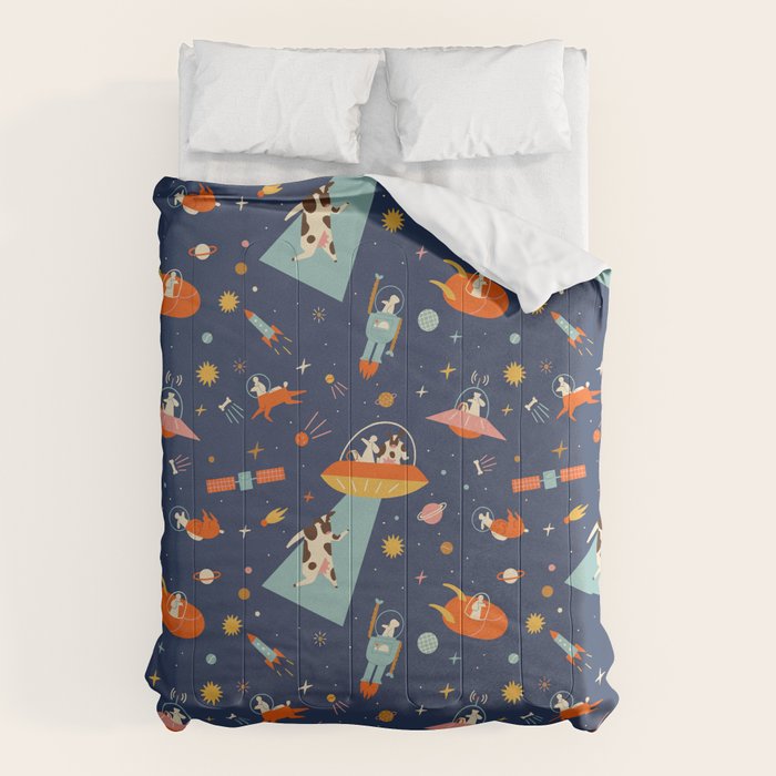 Cosmic dogs Comforter Gallery Image 6