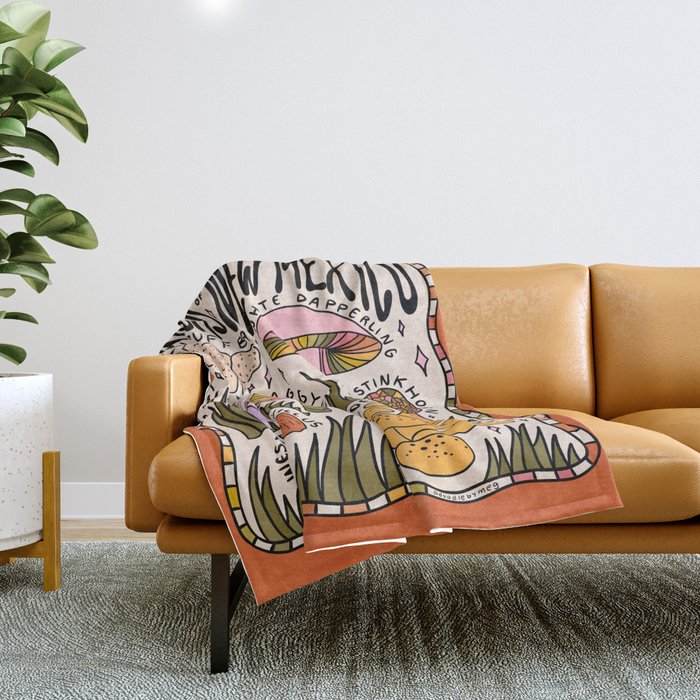 Mushrooms of New Mexico Throw Blanket Gallery Image 1