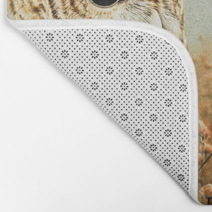 Barred Owl in Foggy Forest Bath Mat Gallery Image 2