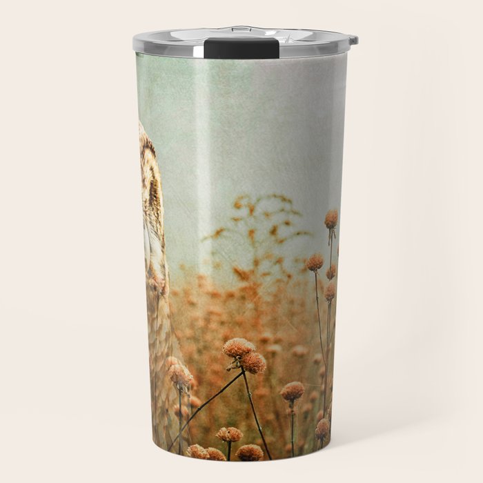 Barred Owl in Foggy Forest Travel Mug Gallery Image 1