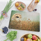 Barred Owl in Foggy Forest Cutting Board Gallery Image 2
