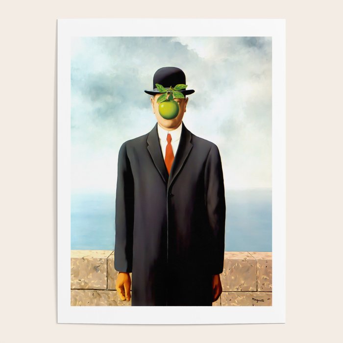 Rene Magritte The Son of Man, 1964 Artwork, Tshirts, Posters, Prints, Bags, Men, Women, Youth Poster Gallery Image 4