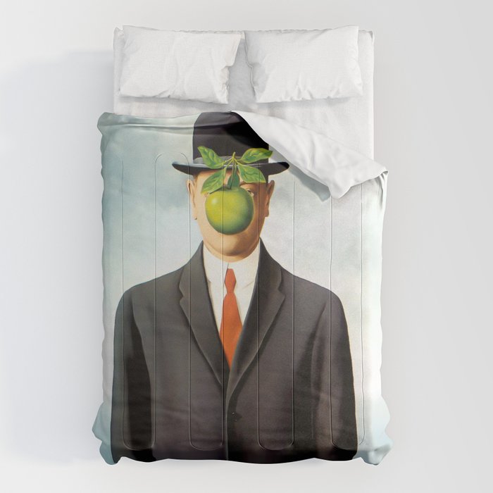 Rene Magritte The Son of Man, 1964 Artwork, Tshirts, Posters, Prints, Bags, Men, Women, Youth Comforter Gallery Image 1