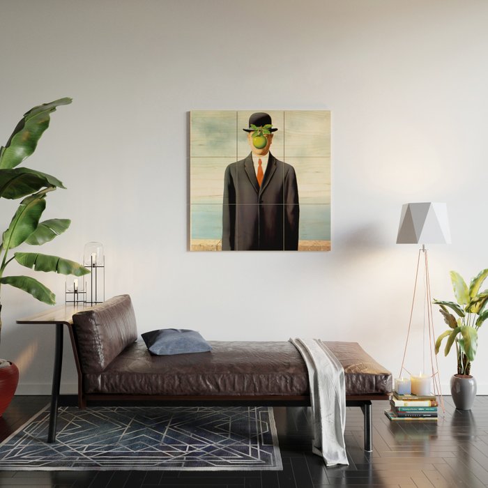 Rene Magritte The Son of Man, 1964 Artwork, Tshirts, Posters, Prints, Bags, Men, Women, Youth Wood Wall Art Gallery Image 2