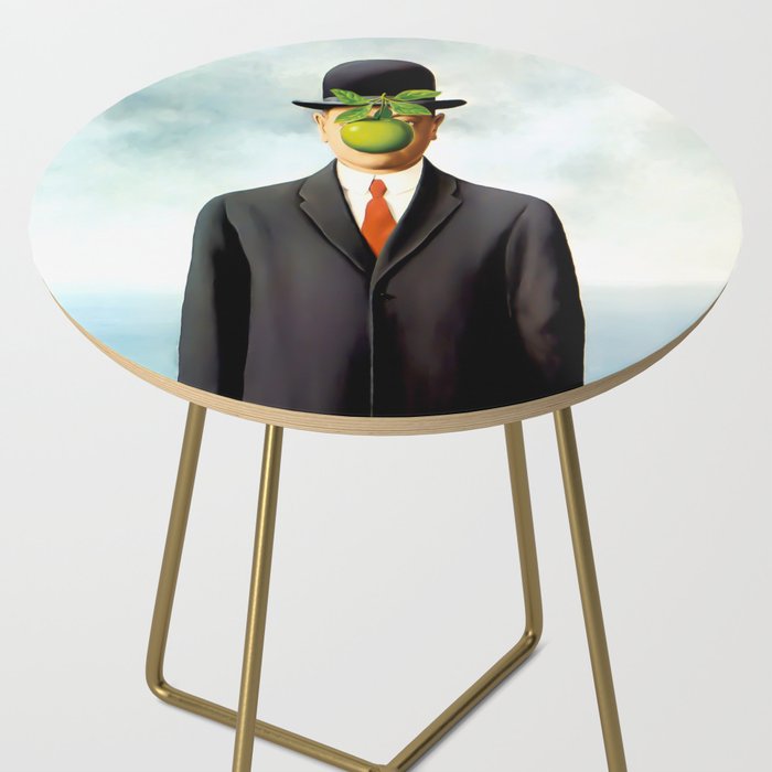Rene Magritte The Son of Man, 1964 Artwork, Tshirts, Posters, Prints, Bags, Men, Women, Youth Side Table Gallery Image 2
