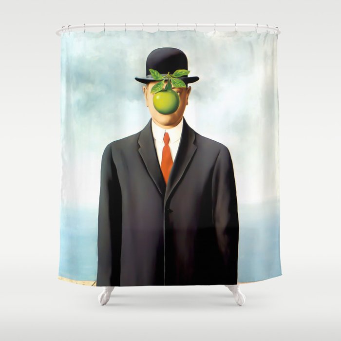 Rene Magritte The Son of Man, 1964 Artwork, Tshirts, Posters, Prints, Bags, Men, Women, Youth Shower Curtain Gallery Image 1