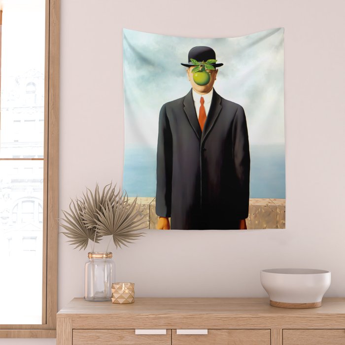 Rene Magritte The Son of Man, 1964 Artwork, Tshirts, Posters, Prints, Bags, Men, Women, Youth Wall Tapestry Gallery Image 2