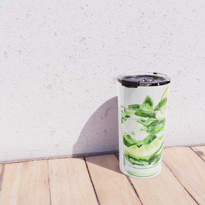 Cocktails. Mojito. Watercolor Painting. Travel Mug Gallery Image 4