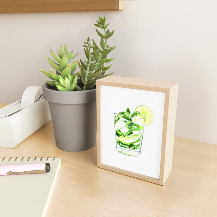 Cocktails. Mojito. Watercolor Painting. Mini Art Print Gallery Image 2