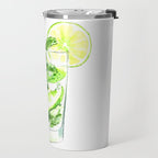 Cocktails. Mojito. Watercolor Painting. Travel Mug Gallery Image 2