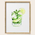 Cocktails. Mojito. Watercolor Painting. Serving Tray Gallery Image 1