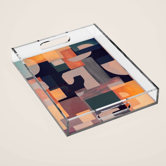 Geometric Collage 4 Acrylic Tray Gallery Image 1