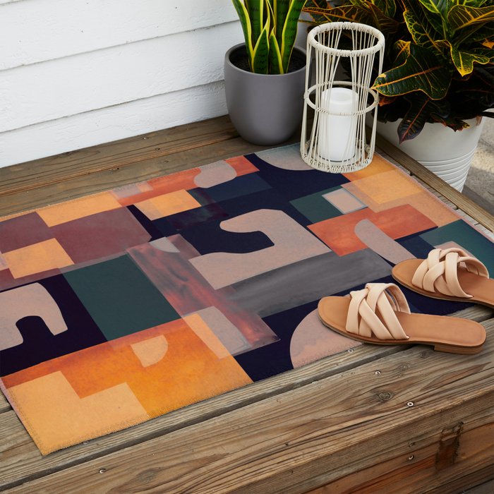 Geometric Collage 4 Outdoor Rug Gallery Image 2