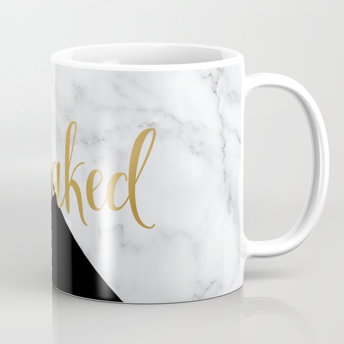 Get Naked, Bathroom Art, Meme, Black and White Marble Coffee Mug Gallery Image 1