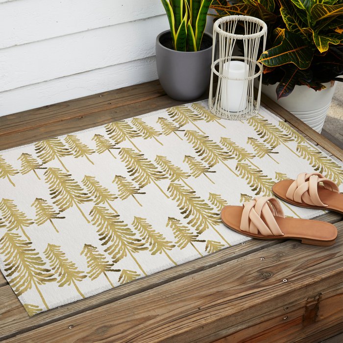 Pine Trees - Gold Palette Outdoor Rug Gallery Image 2