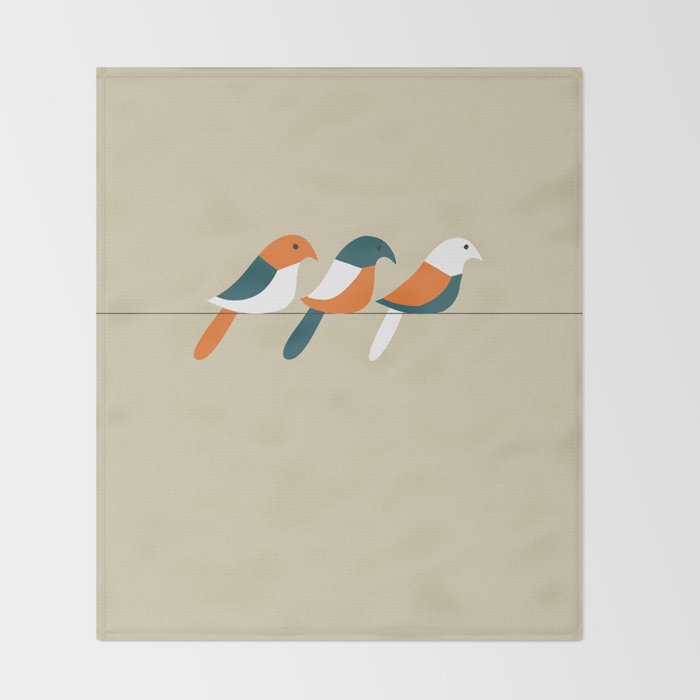 Birds on wire Throw Blanket Gallery Image 2