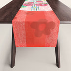 Sweet Strawberry Plant Friends in Red & Pink Table Runner Gallery Image 1