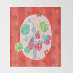Sweet Strawberry Plant Friends in Red & Pink Throw Blanket Gallery Image 2