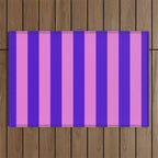 Vivid Stripes Pink and Blue Pattern Outdoor Rug Gallery Image 1