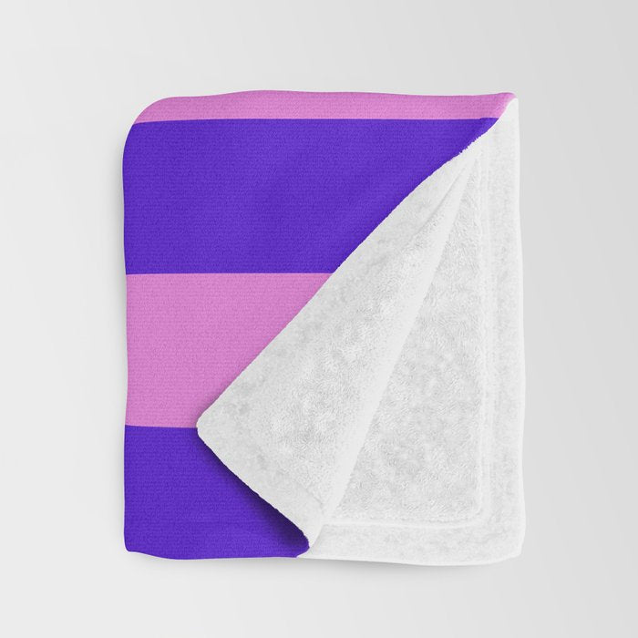 Vivid Stripes Pink and Blue Pattern Throw Blanket Gallery Image 3
