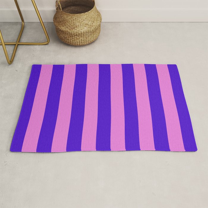 Vivid Stripes Pink and Blue Pattern Rug Gallery Image 1