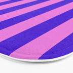 Vivid Stripes Pink and Blue Pattern Bath Mat Gallery Image 3