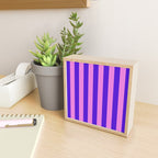 Vivid Stripes Pink and Blue Pattern Mini Art Print Gallery Image 2
