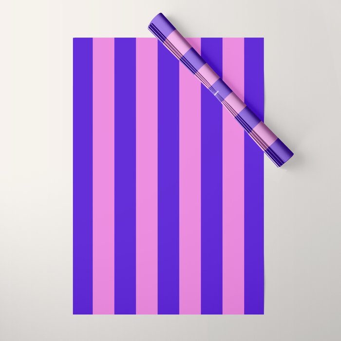 Vivid Stripes Pink and Blue Pattern Wrapping Paper Gallery Image 1