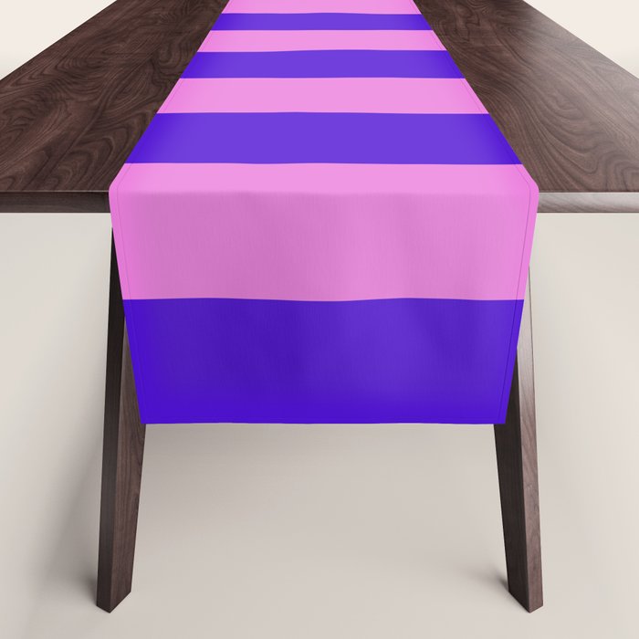 Vivid Stripes Pink and Blue Pattern Table Runner Gallery Image 1