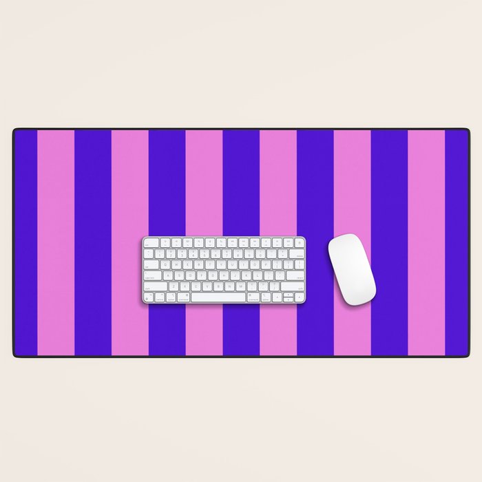 Vivid Stripes Pink and Blue Pattern Desk Mat Gallery Image 1