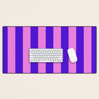 Vivid Stripes Pink and Blue Pattern Desk Mat Gallery Image 1
