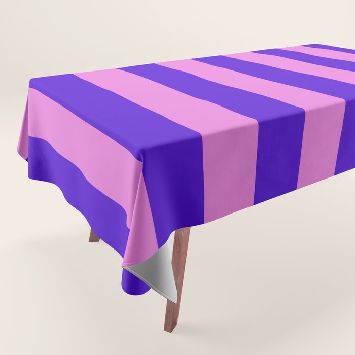 Vivid Stripes Pink and Blue Pattern Tablecloth Gallery Image 1